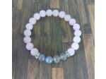 Bracelet quartz rose/labradorite/strass