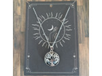 Chaîne/pendentif/arbre de vie obsidienne mouchetée