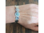 Jonc ronds et pierre turquoise en acier inoxydable