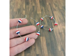 Créoles bleu blanc rouge et acier inoxydable