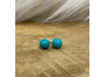 Puce d'oreilles turquoise argent