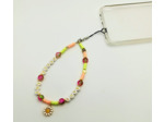 Bijou de portable blanc/rose/doré "PEACE AND LOVE"