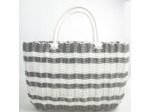 Le Voyage en Panier Luxidou Large Cabas Blanc Argent