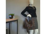 Berthille Hermine Sac Shopping Cuir Vieilli Marron