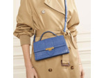 Lancaster Croco Ily Sac Baguette Cuir Croco 531-013 Bleu
