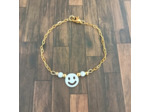 Bracelet enfant smiley nacre et acier inoxydable doré