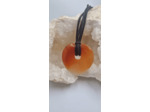 Pendentif cornaline en forme de coeur avec cordon olpa1276