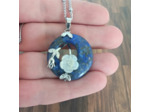 Pendentif Lapis lazuli fleur de nacre