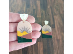 Boucles d'oreilles tendance coucher de soleil Multicolore