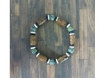 Bracelet homme bois et agate vert récif