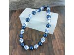 Collier grosses perles bleu