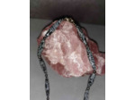 Collier obsidienne flocon et hématite 45cm
