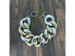 Bracelet gros maillons doré/argenté 29mm