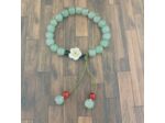 Bracelet jade vert et cornaline avec fleur