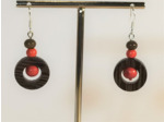 B.O. en bois marron/rouge