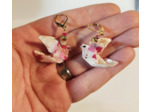 B.O. origami oiseaux 1 rose/doré
