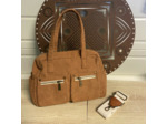 Farfouillette Sac Shopping En Velours Camel