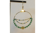 B.O. chaîne perles facettées turquoise/doré
