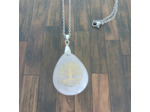 Pendentif quartz rose arbre de vie