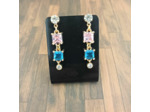 Boucles d'oreilles en en verre Crystal Glass 3 rangs