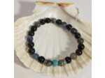 Agate mat bleu foncé, turquoise