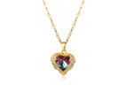 Pendentif zircon dans ailes d'ange, doré