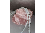 Mala en perles d'aigue marine 6mm fleur de lotus