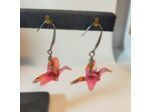 B.O. origami grues rose/argenté 2