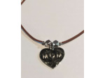 Bracelet élastique argenté/marron/MOM