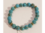 Jade avec coquille bleu turquoise, doré