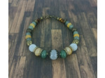 Bracelet œil de chat/aventurine/agate orange/œil de tigre et bronze