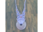 Collier tissé en perles naturelles rose/violet