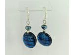 B.O. en verre de Murano bleu/argenté