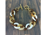 Bracelet gros maillon dans les tons marron/beige 19mm