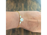 Bracelet enfant smiley nacre et acier inoxydable doré