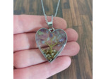 Pendentif arbre de vie résine/pierres naturelles cœur 7