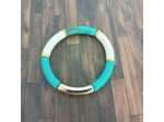 Bracelet tube turquoise blanc doré 32mm