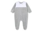 Pyjama velours plastron gris du 3 au 18 mois