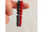 Bracelet double Jade rouge/Obsidienne
