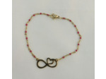 Bracelet infini-cœur rouge/doré
