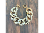 Bracelet gros maillons 32mm doré/martelet