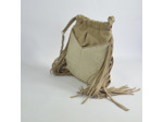 Mila Louise Nora W Sac Bourse Cuir Tressé Crème