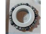 Bracelet homme agate noire/hématite