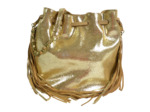 Mila Louise Milea RX Sac Seau Frangé Cuir Glitter Ambre