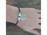 Bracelet jonc bleu-argenté arbre de vie