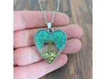 Pendentif arbre de vie résine/pierres naturelles cœur 3