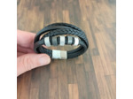 Bracelet homme 4 lanières cuir et acier inoxydable