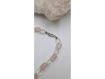 Collier quartz rose cristal de roche fermoir argent 925 olpa2081/2082