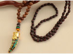 Collier Mala 108 perles bois Népal corne