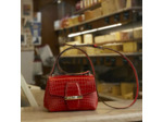 Longchamp Roseau Sac Porté Travers Croco Marmelade